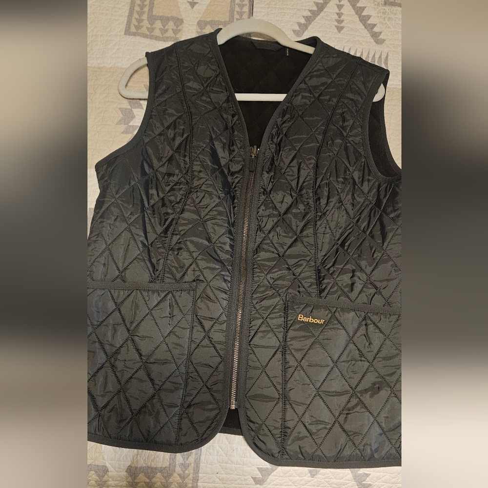Barbour Quilted Black Vest
